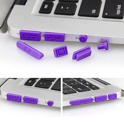 Colorful Soft Silicone Anti Dust Plug Ports Set For Macbook Air 11.6 13.3 2