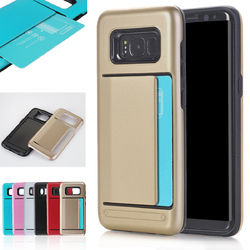 Multi-colors TPU+PC Hybrid Card Slots Shockproof Armor Cover Case For Samsung Galaxy S8 1