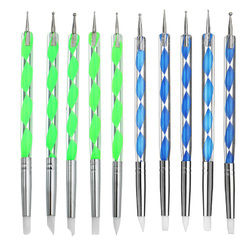 5 X 2 Way Ball Styluses Dotting Tools Silicone Color Shaper Brushes Pen for Polymer Clay Pottery 2