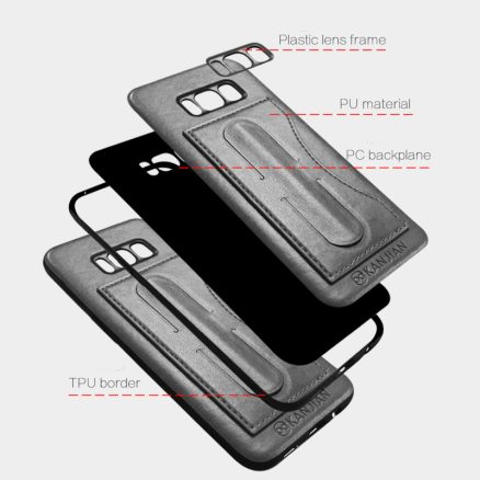 Bakeey?„? PU Leather Kickstand Card Slot Magnetic Cover Case for Samsung Galaxy S8 5.8 Inch 2