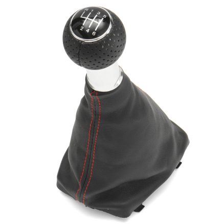 6 Speed Shifter Gear Shift Knob Gaitor Boot Red Line For Audi A3 S3 2001-2003 2