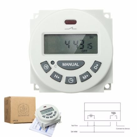 Excellway?® L701 12V/110V/220V LCD Digital Programmable Control Power Timer Switch Time Relay 4