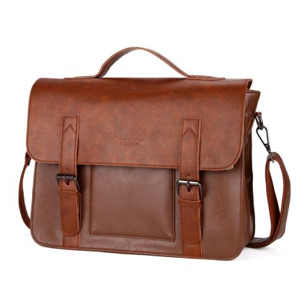 Men Vintage PU Leather Messenger Bag Laptop Briefcase Handbag 14 Inch 4
