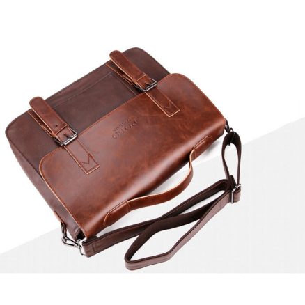 Men Vintage PU Leather Messenger Bag Laptop Briefcase Handbag 14 Inch 5