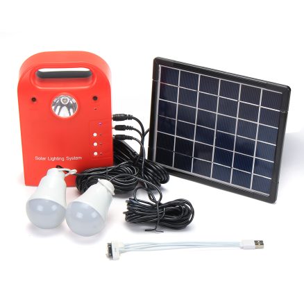 28Wh Portable Small DC Solar Panels Charging Generator Power Generation System With LED Bulb 2