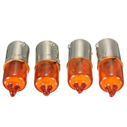 4pcs 12V 23w Motorcycle Turn Singal Indicator Bulb BA9S Base Mini Amber Halogen Lights 4