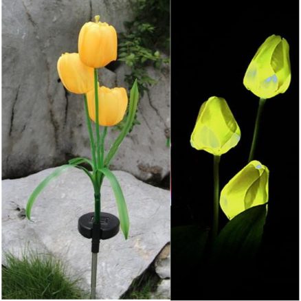 2V Solar Power Mult Tulip Flower Garden Stake Landscape Lamp Outdoor Yard LED Light for Home 3