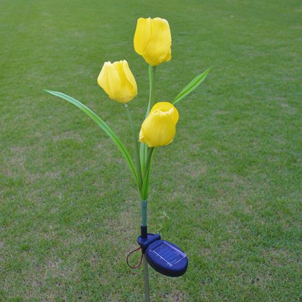 2V Solar Power Mult Tulip Flower Garden Stake Landscape Lamp Outdoor Yard LED Light for Home 4