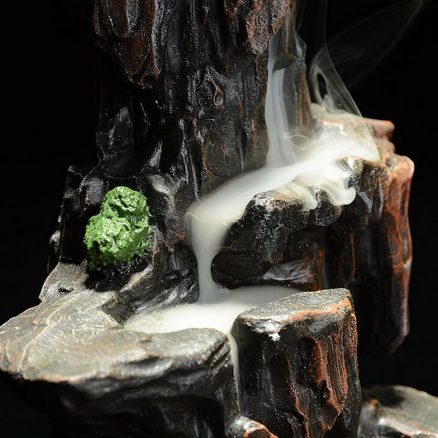 Backflow Incense Cone Burner Censer Holder Mountain Waterfall Stream Home Fragrant Furnace Decor 3