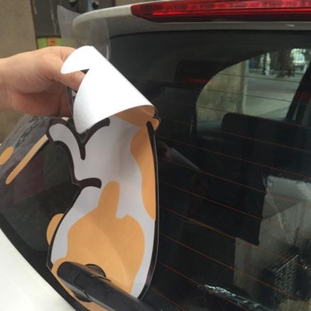 3D Car Stickers Cartoon Kangaroo Moving Tail Rear Window Wiper Reflective Decals - Image 2