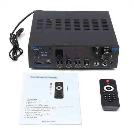 TELI BT-1388 HiFi bluetooth Power Amplifier Stereo Audio Karaoke FM Receiver USB SD 7