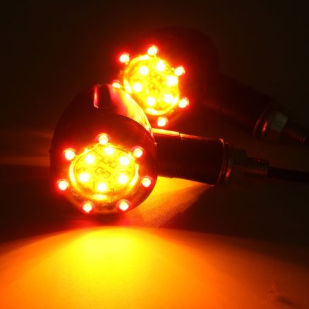 4X Universal LED Amber+Red Light Motorcycle Rear Turn Signal Brake Lights Running Lamp 2