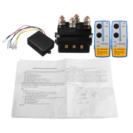 12V 500Amp HD Electric Capstan Contactor Winch Control Solenoid Twin Wireless Remote Recovery 4x4 2