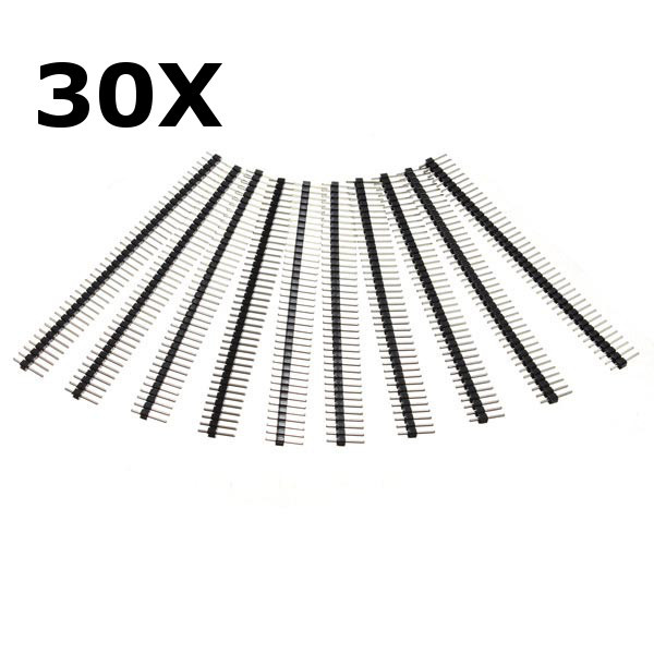 30 Pcs 40 Pin 2.54mm Single Row Male Pin Header Strip For Prototype Shield DIY 2