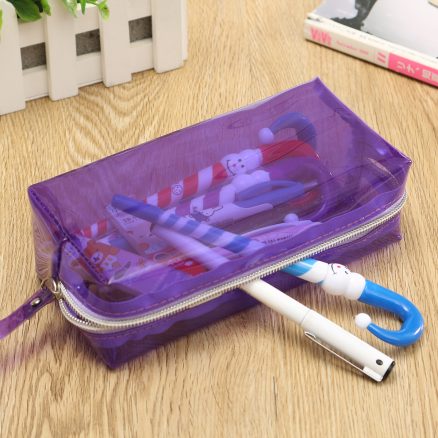 Clear Cosmetic Bags Pouch Zipper Toiletry Multifunctional Plastic PP Bag Lady Makeup Case L Size 7