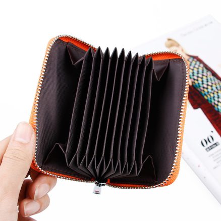 High Quality Genuine Leather Crocodile Pattern Zipper Around Card Holder Wallets Coin Purse 6