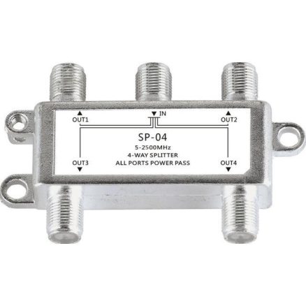 Jasen SP04 Satellite 4 Way Coax Cable Splitter Bi-Directional MoCA Connector Designed for SATV/CATV 1