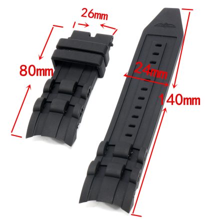 Replacement 220mm 26mm Black Rubber Watch Band Strap for Invicta Pro Diver 2