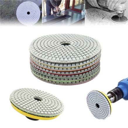 7pcs 5 Inch 50-3000 Grit Diamond Polishing Pad Sanding Disc for Marble Concrete Granite Glass 1