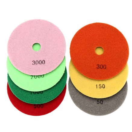 7pcs 5 Inch 50-3000 Grit Diamond Polishing Pad Sanding Disc for Marble Concrete Granite Glass 3