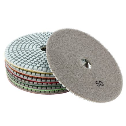 7pcs 5 Inch 50-3000 Grit Diamond Polishing Pad Sanding Disc for Marble Concrete Granite Glass 5