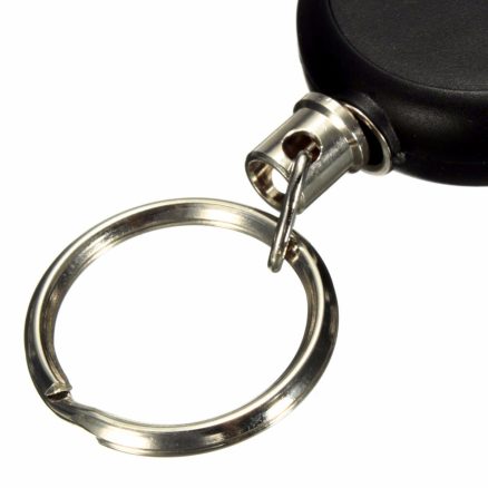 Key Chain Stainless Steel Cord Holder Keyring Reel Retractable Recoil Belt Clip Key Clip 4