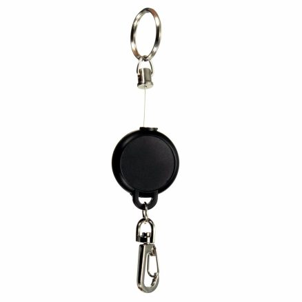 Key Chain Stainless Steel Cord Holder Keyring Reel Retractable Recoil Belt Clip Key Clip 6