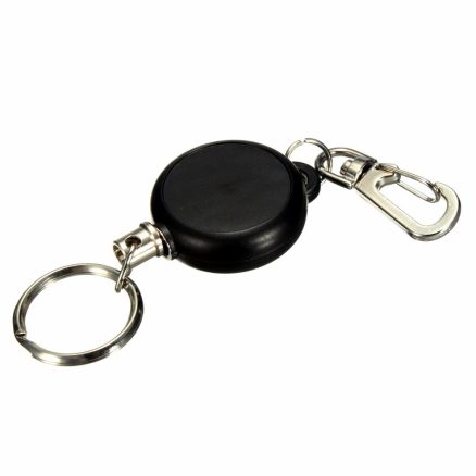 Key Chain Stainless Steel Cord Holder Keyring Reel Retractable Recoil Belt Clip Key Clip 7