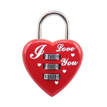 Heart Shaped 3 Digit Travel Luggage Lock Resettable Combination Padlock for School Gym&Sports Locke 1