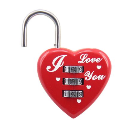 Heart Shaped 3 Digit Travel Luggage Lock Resettable Combination Padlock for School Gym&Sports Locke 2