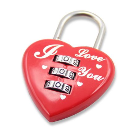 Heart Shaped 3 Digit Travel Luggage Lock Resettable Combination Padlock for School Gym&Sports Locke 3