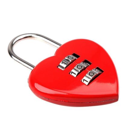 Heart Shaped 3 Digit Travel Luggage Lock Resettable Combination Padlock for School Gym&Sports Locke 5