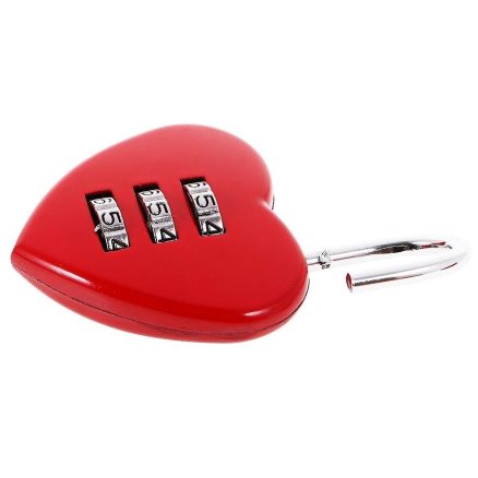 Heart Shaped 3 Digit Travel Luggage Lock Resettable Combination Padlock for School Gym&Sports Locke 6