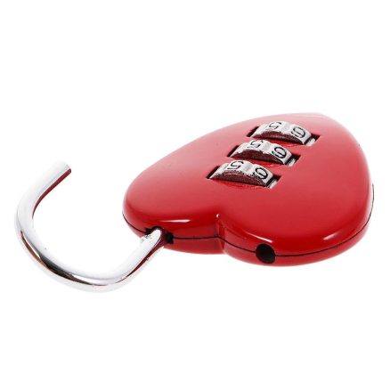 Heart Shaped 3 Digit Travel Luggage Lock Resettable Combination Padlock for School Gym&Sports Locke 7