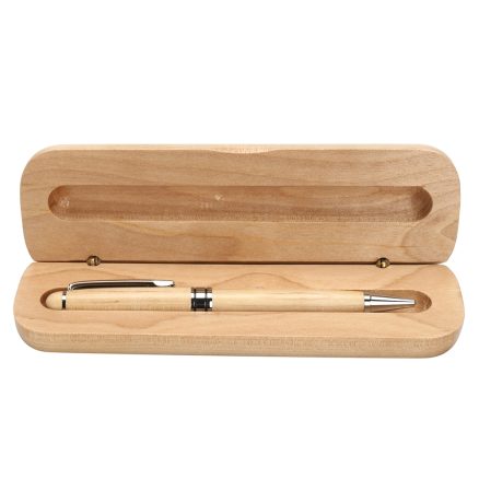 0.7mm Wooden Engraved Ballpoint Pen WIth Gift Box For Kids Students Children School Writing Gift - Image 2