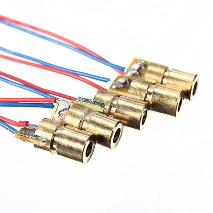 100 pcs DC 5V 5mW 650nm 6mm Laser Dot Diode Module Red Copper Head Tube 5