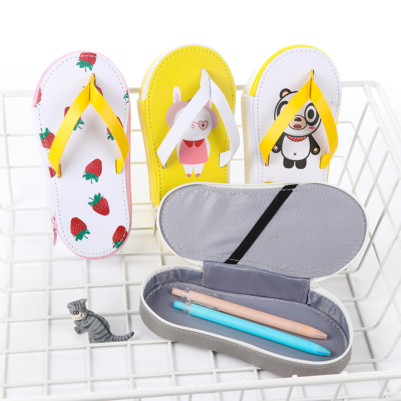 Cute Fruit Flip-flops Creative Slippers Pencil Bag School Office Stationery Supplies Pencil Case 2