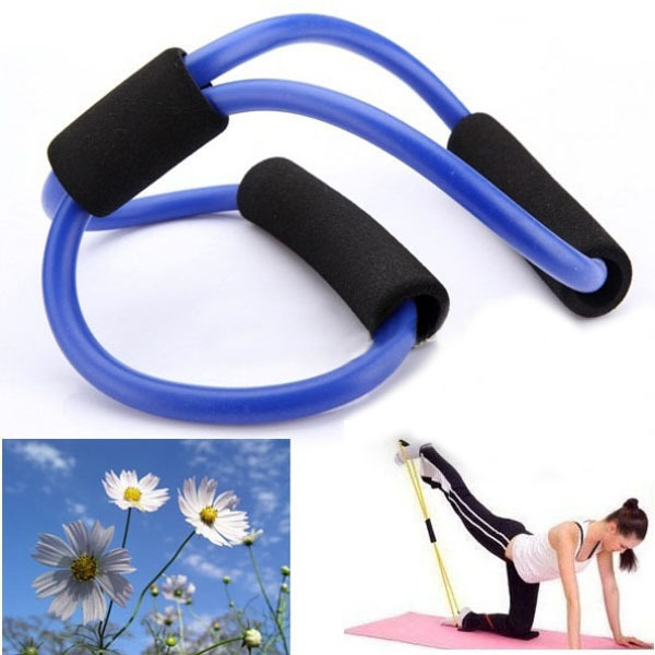 3X Yoga Resistance Bands Tube Fitness Muscle Workout Exercise Tubes 8 Type Blue 1