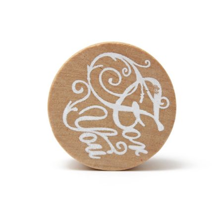 Wooden Round Handwriting Wishes Sentiment Words Floral Pattern Rubber Stamp 5