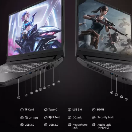 Dere GT1 16" Gaming Laptop ,RTX 3070 8GB ,Intel Core i5-11400,16GB RAM+512GB SSD WIFI 6 IPS 144Hz Windows 10 Computer Notebook 2