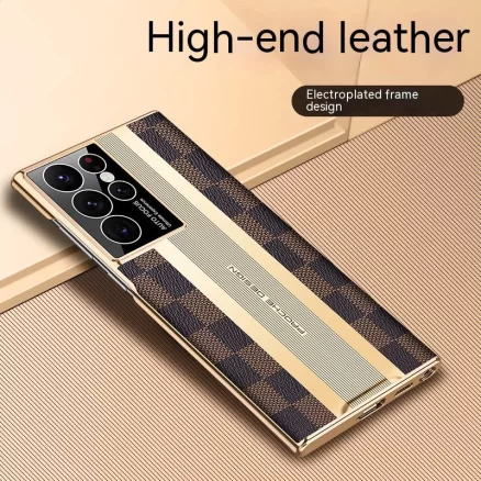 Luxury Sports car Case For Samsung Galaxy S22 Ultra 5G NEW Full Camera lens Protection Ultrathin electroplate Leather Phone Case 5