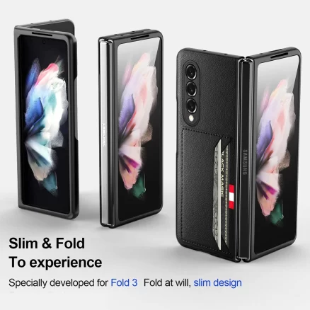 Non-Slip Matte Leather Skin Cover Case for Samsung Galaxy Z Fold 3 4 Fold3 Fold4 5G Zfold4 Fold2 Fold 2 Shockproof Phone Coque 1