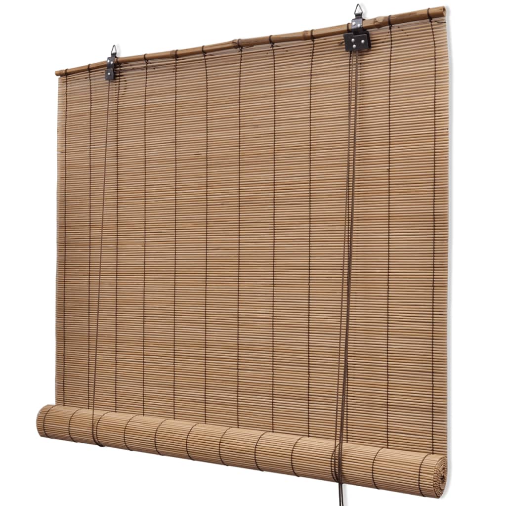Brown Bamboo Roller Blinds 80 X 160 Cm 2