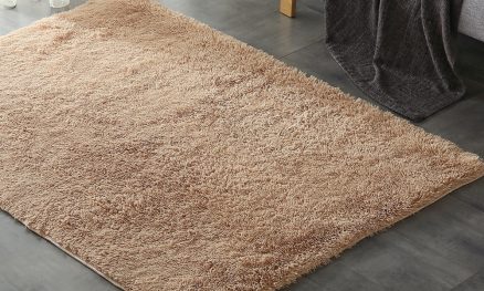 New Designer Shaggy Floor Confetti Rug Tan 80x120cm 1