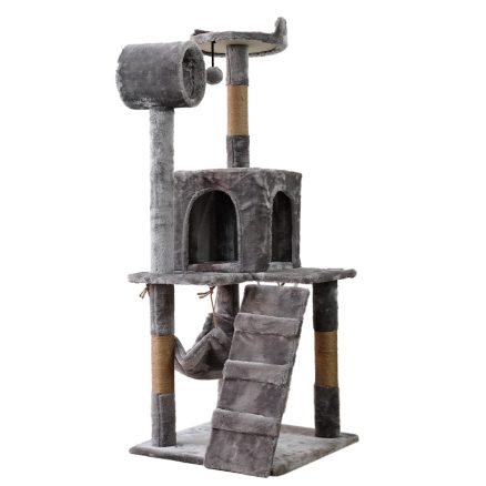 Furtastic 135cm Cat Tree Scratching Post - Silver Grey 1