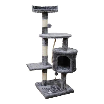 Furtastic 110cm Cat Tree Scratching Post - Silver Grey 1