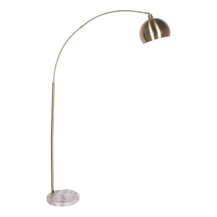 Sarantino Arc Floor Lamp Antique Brass Finish with Marble Base 1