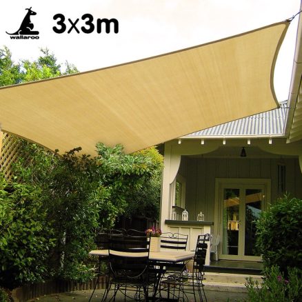 Wallaroo Square Shade Sail: 3m x 3m - Sand 1