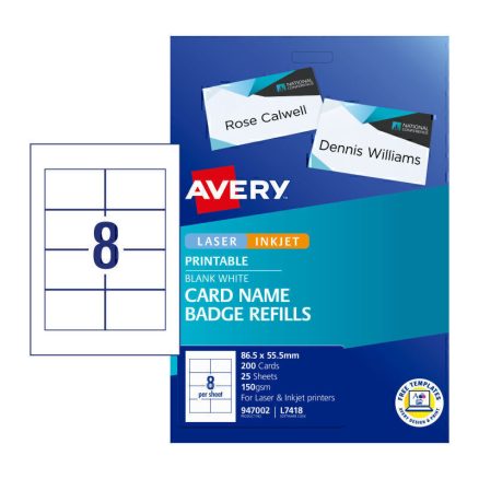 AV Badge Refill L7418 8Up Pk25 1