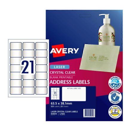 Avery Lbl Clr L7560 21Up Pk25 1